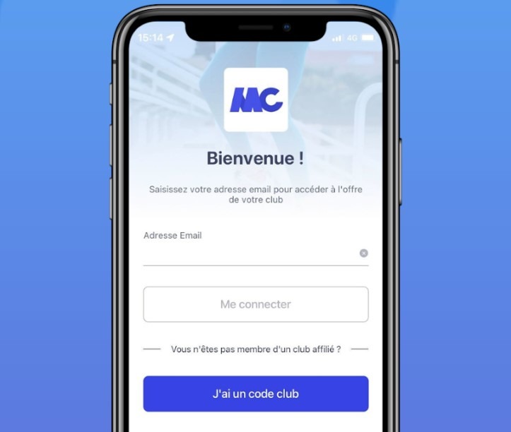 Ecran accueil Connexion MonClub